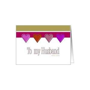 Husband Birthday Hearts Card