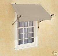   Scalloped Edge Retractable Window & Door Awning   Beige Awnings  