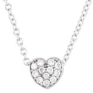   Carat Genuine Diamond Heart Pendant Set in 10kt White Gold with 18