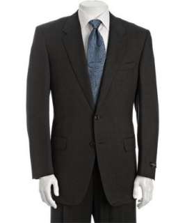 Corneliani dark grey super 110s wool 2 button suit with single pleated 