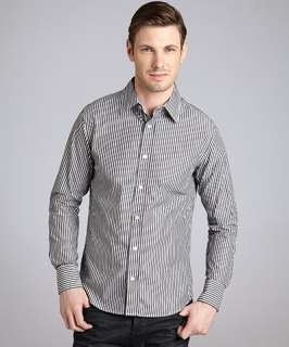 Just A Cheap Shirt charcoal stripe cotton long sleeve button front 
