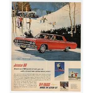  1964 Olds Jetstar 88 Ski Lodge Skiing Print Ad (4537 