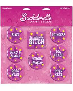 Bachelorette party buttons   8 asst. sayings  