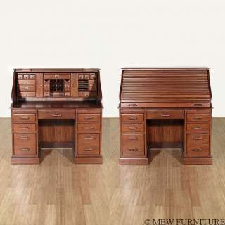   Finish Roll Top Secretary Office Desk w/ Cabinets d030wnc  