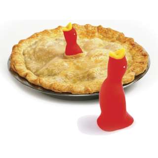 Norpro Red Silicone Pie Bird, Stop The Oven Mess NEW 028901032616 