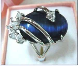 Exquisite women blue opal ring 7 8 9 #  