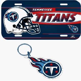  Tennessee Titans License Plate & Key Ring Auto Set: Sports 