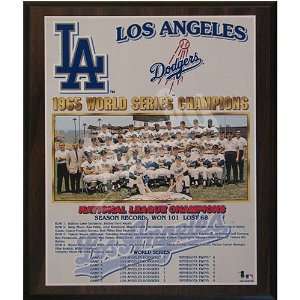  1965 Los Angeles Dodgers World Series Champions Team 13x16 