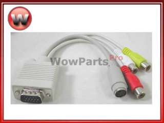 PC VGA Male to 3 RCA 4 Pin S video HDTV Cable Adapter  