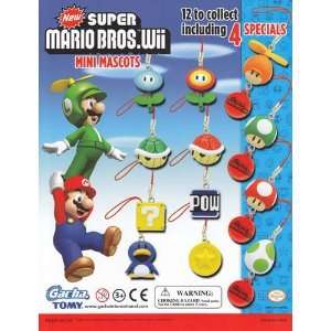 Super Mario Bros. Wii Mini Mascots Charms Set of 12 Vending Toys 