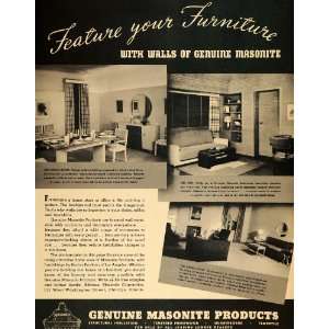  1936 Ad Genuine Masonite Products Insulation Furniture 