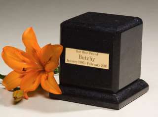 Cambrian Black Granite Pet Cremation Urn   Engravable   Free Shipping