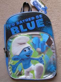 The SMURFS *Rather Be Blue* Backpack School Book Bag  