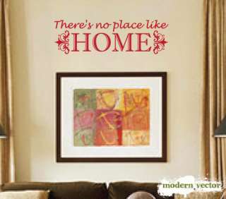 No Place Like Home Livingroom Vinyl Wall Quote Decal  