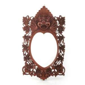  Bomo Wooden Mirror Frame~Bali Wood Carving~Unique Art 