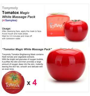 TONYMOLY]TOMATOX Magic White Massage Pack SAMPLES x 4pcs  