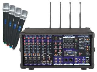 Vocopro PA PRO 900 2 900W PA Mixer with SDR 3 with 4 UHF Modules 