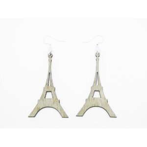 Natural Wood Eiffel Tower Wooden Earrings GTJ Jewelry
