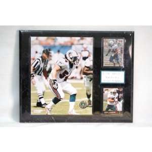 NFL Dolphins Zach Thomas 12 by 15 Two Card Plaque