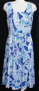 NWT RALPH LAUREN Blue Matte Jersey Paisley Dress 3X  