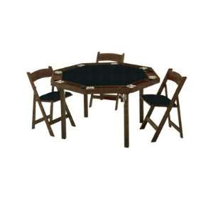   Spanish Oak Poker Table with Black Fabric
