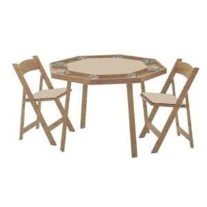  Kestell Natural Oak Compact Folding Poker Table with Ivory 