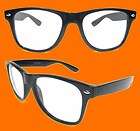 50s GEEK NERD Emo Indie HORNED RIMMED Clear Glasses