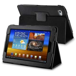For Samsung Galaxy Tab 7.7 Tablet Case Leather Folio BLack Cover w 