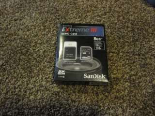   New SanDisk 8GB SDHC Extreme III, Class 6 With Micromate Card Reader