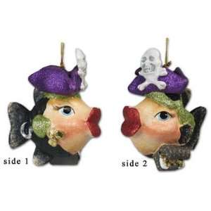  Pirate Kissing Fish Ornament   Purple Hat by Katherines 