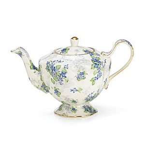   Estate Floral Porcelain Teapot Tea Pot Fine Dining: Kitchen & Dining