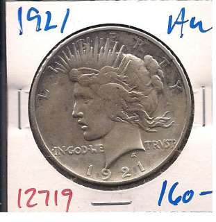 1921 Peace Liberty Silver Dollar AU #12719+  