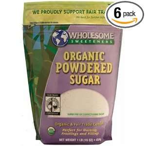 Wholesome Sweeteners Fair Trade Organic Powdered Sugar, 16 Ounce 