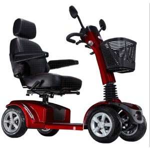  Mid Sized Four Wheeler Power Scooter, Red (Battery 