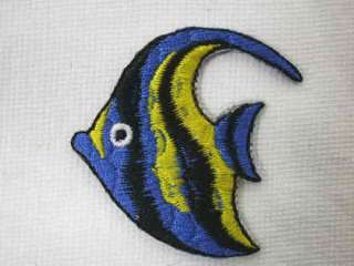 Blue Angel Fish Embroidered Iron On Applique Patch  