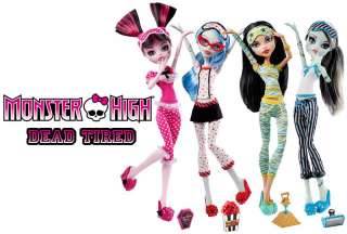 Monster High DEAD TIRED Frankie Ghoulia Cleo Draculaura Set Of 4 Dolls 