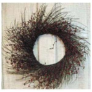  Wreath Primitive Country Burgundy 22 Pip Berry & Twig 