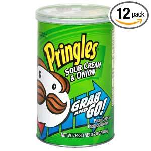 Pringles Potato Crisps, Sour Cream & Onion, 2.8 Ounce Packages (Pack 