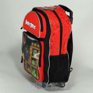 Angry Birds Lenticular 16 Roller Backpack   Book Bag Rolling  