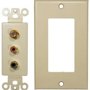   80340 Double RCA Single Coax Sound System Plates in Ivory Baby