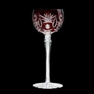  Red Crystal Wine Glasses 
