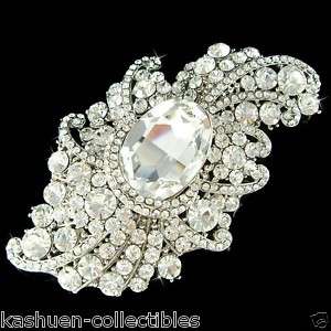   Swarovski Crystal Big Stone Bridal Wedding Dress Sash Pin Brooch Xmas