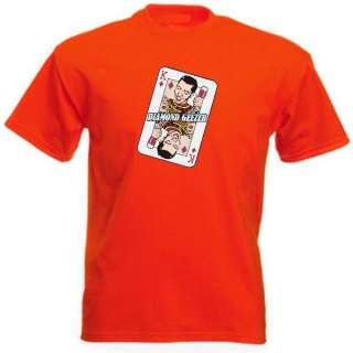 Diamond Geezer King of Diamonds Playing Card Motif Orange T Shirt