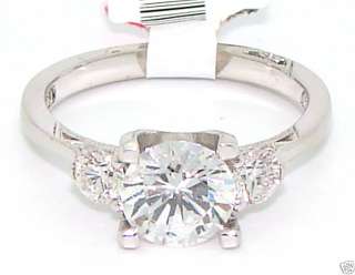 New Platinum Tacori Three Stone .40ct Diamond G VS Engagement Ring 
