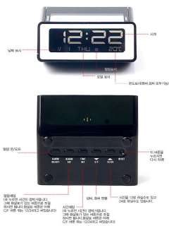   Digital LCD Snooze Temperature mini White & Black Alarm Clock  
