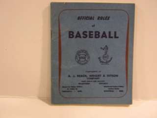 Rare Official Rules of Baseball Book  