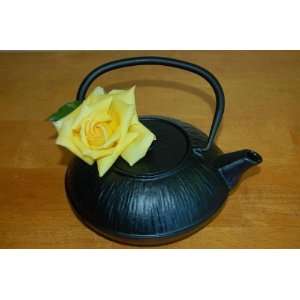  Japanese Style Cast Iron Tea Pot Black 37 Ounces: Kitchen 