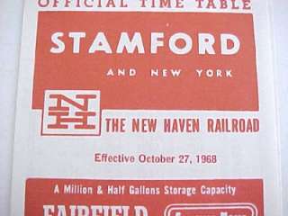1968 NH NEW HAVEN Passenger Train Time Table Railroad Schedule  