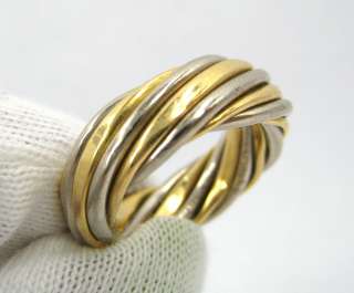 Vintage VCA Van Cleef & Arpels 18K White & Yellow Gold Twisted Band 