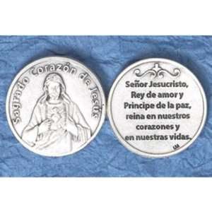  25 Sagrado Corazon de Jesus Spanish Silver Plated Coins Jewelry